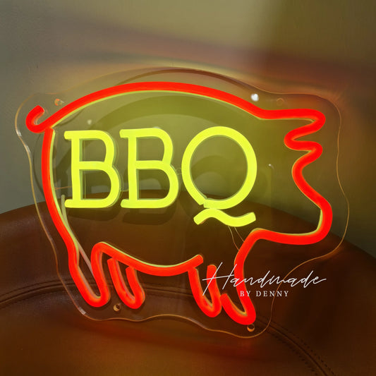 BBQ Led Neon Signs USB Powered Light Up Sign Wall Decor for BBQ restaurant Barbecue Restaurant Man Cave Bar Christmas Party