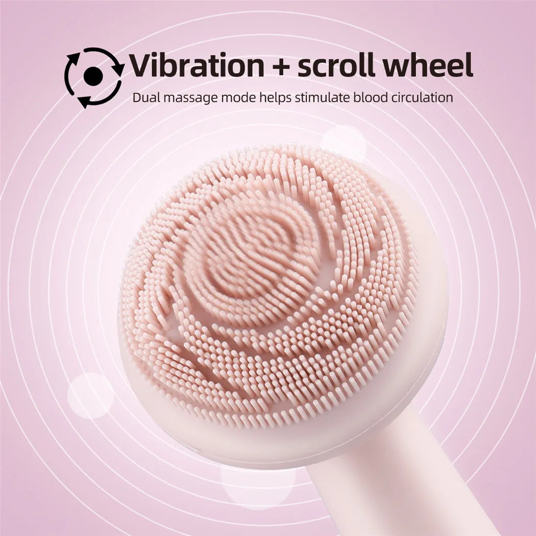 Rechargeable Electric Silicone Facial Cleansing Brush – Waterproof Vibration Massage Tool for Deep Pore Cleansing
