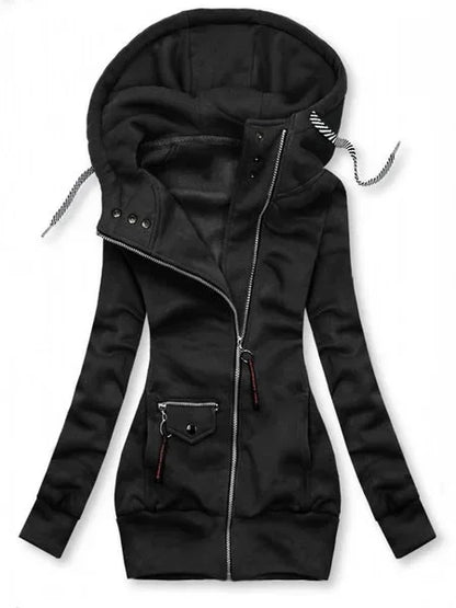 Women Oversize Hoodies Sweatshirts Pullovers Hoodie Female Patchwork Sweatshirt Autumn Warm Hoody Zipper UP Tops