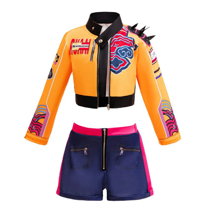 4-12 Years K-POP Rumi Cosplay Girls Clothing Sets Mira 3Pcs Girls Suits Halloween Zoey Birthday Party Costume New Kids Clothes