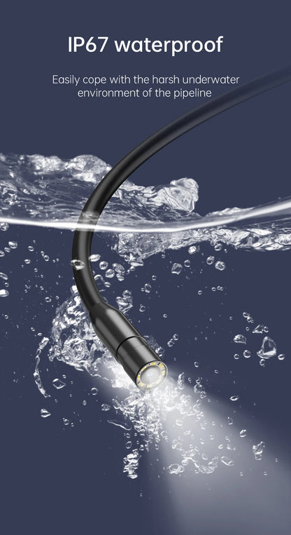 Industrial Endoscope Camera 8mm HD1080P 4.3inch IPS Screen 1080P Pipe Inspection Camera for Car Repair IP67 Waterproof 8 LEDS