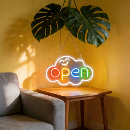 LED Open Neon Sign  USB Bright Neon Light Sign for Business Switch Cloud Stores Restaurants Offices Shops Storefronts Decor Gift