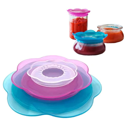 Silicone Stretch Lids Set Reusable Food Petal Shaped Bowl Covers, Elastic Food Container Lids Covers Keep Food Fresh
