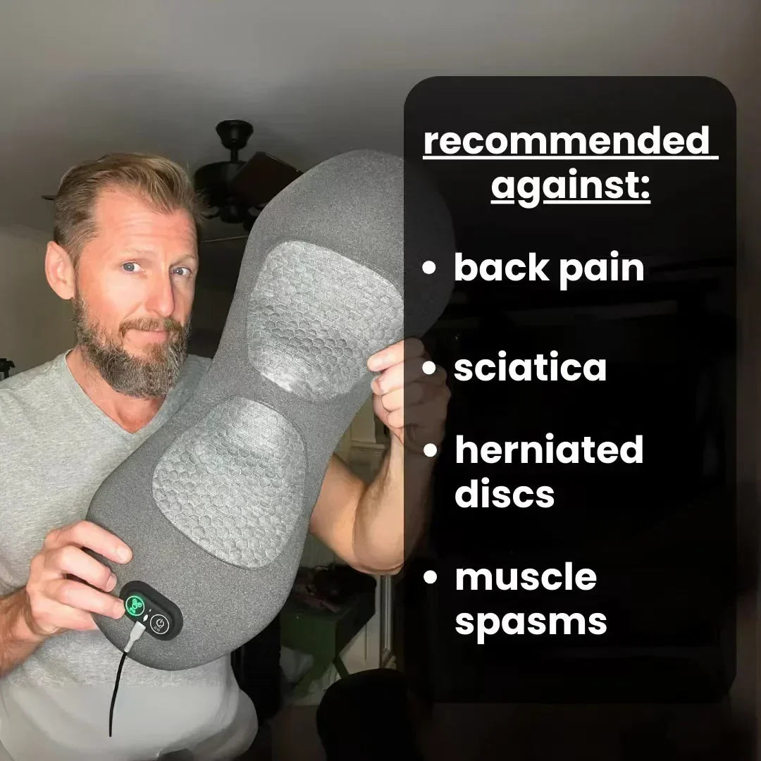 Emeka 3-in-1 Back Massager Heat Vibration for Back Pain Relief Herniated Disc Stretch Support Traction Lower Back Massage Pillow
