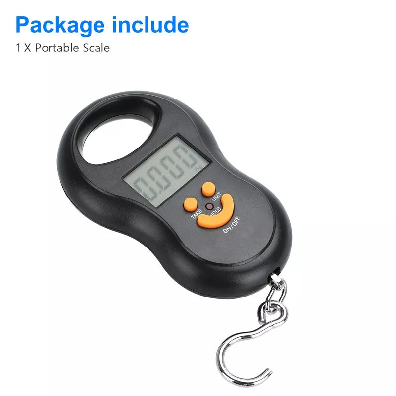 Portable 50Kg Electronic Scale High-precision Spring Scale LCD Digital Hanging Scale BackLight Fishing Weights 0.01kg Error