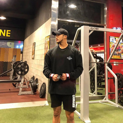 Men's Gym Sporting Clothing Male Fashion Bodybuilding Fitness Workout Long Sleeve T-Shirt Running Sweatshirt Casual Tees Tops
