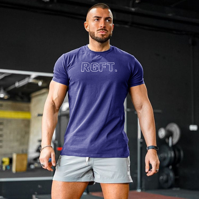 Men Muscle Shirts Slim Fit Cotton Tshirt for Men Workout Fitness Sports Top Tees Casual T Shirt