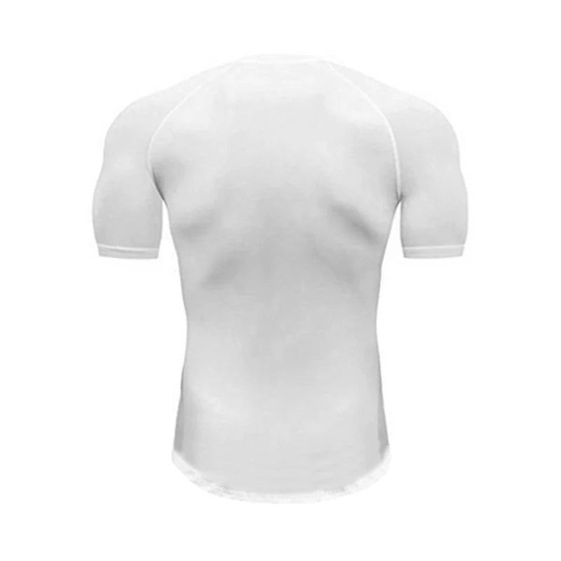 Mens Running T-shirts Solid Slim Fit V-neck Fitness T Shirt Tight Gym Clothing Bodybuilding Workout Quick Dry Training Tee Shirt