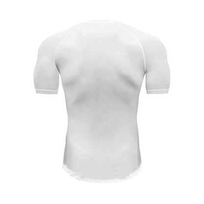 Mens Running T-shirts Solid Slim Fit V-neck Fitness T Shirt Tight Gym Clothing Bodybuilding Workout Quick Dry Training Tee Shirt