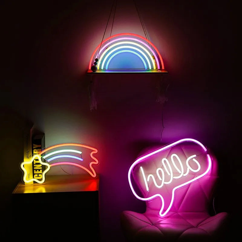 LED Neon Signs Acrylic Custom Neon Sign Kids Name Birthday Logo Personalized Family Home Wedding Wall Decor LED Lights Gifts