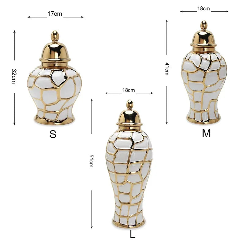 home decor vases Ceramic electroplated general jar Nordic flower vase handicraft decoration foyer soft decoration storage jars