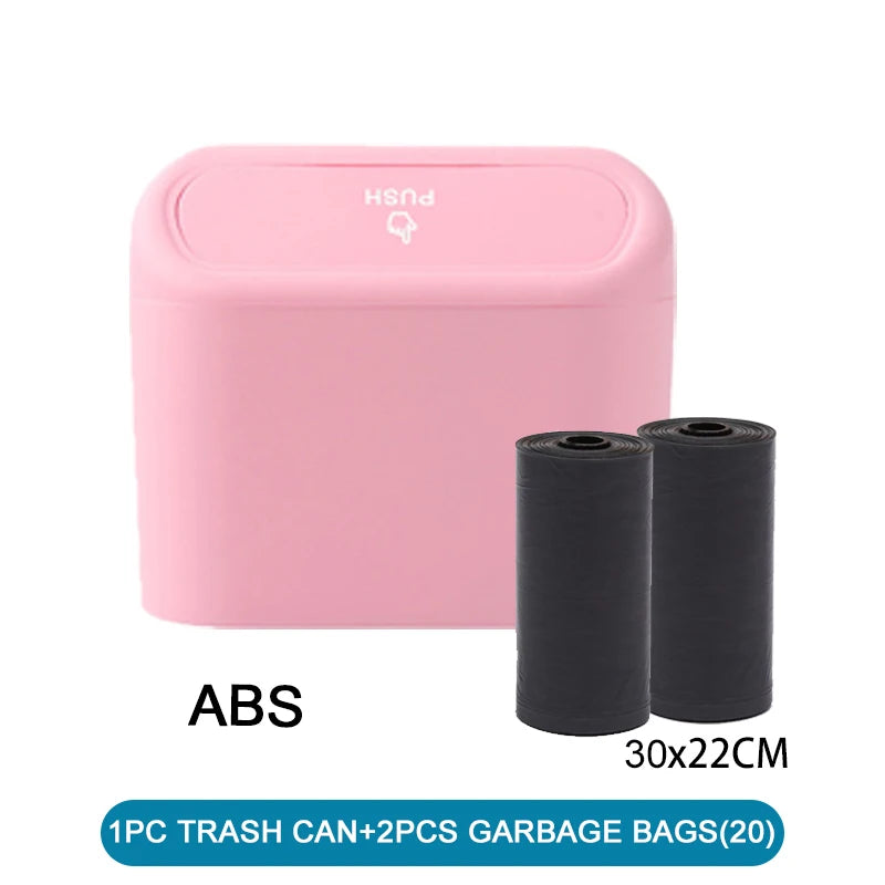 1/2/3Pcs Car Trash Can (with Lid) Contains 60 (300) Garbage Bags, Small Car Trash Can, Leak-proof Mini Car Accessories