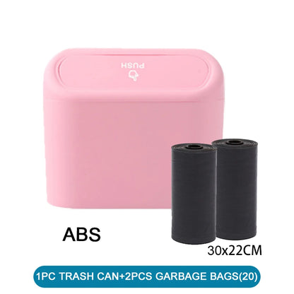 1/2/3Pcs Car Trash Can (with Lid) Contains 60 (300) Garbage Bags, Small Car Trash Can, Leak-proof Mini Car Accessories