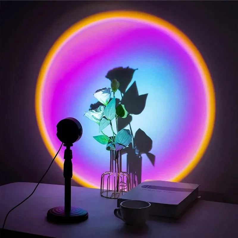 Sunset Ambient Light with Remote Control,16 Lighting Modes,Photography RGB Lamp,Bedroom Party Dinner Decoration,Sunset Shooting