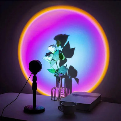 Sunset Ambient Light with Remote Control,16 Lighting Modes,Photography RGB Lamp,Bedroom Party Dinner Decoration,Sunset Shooting