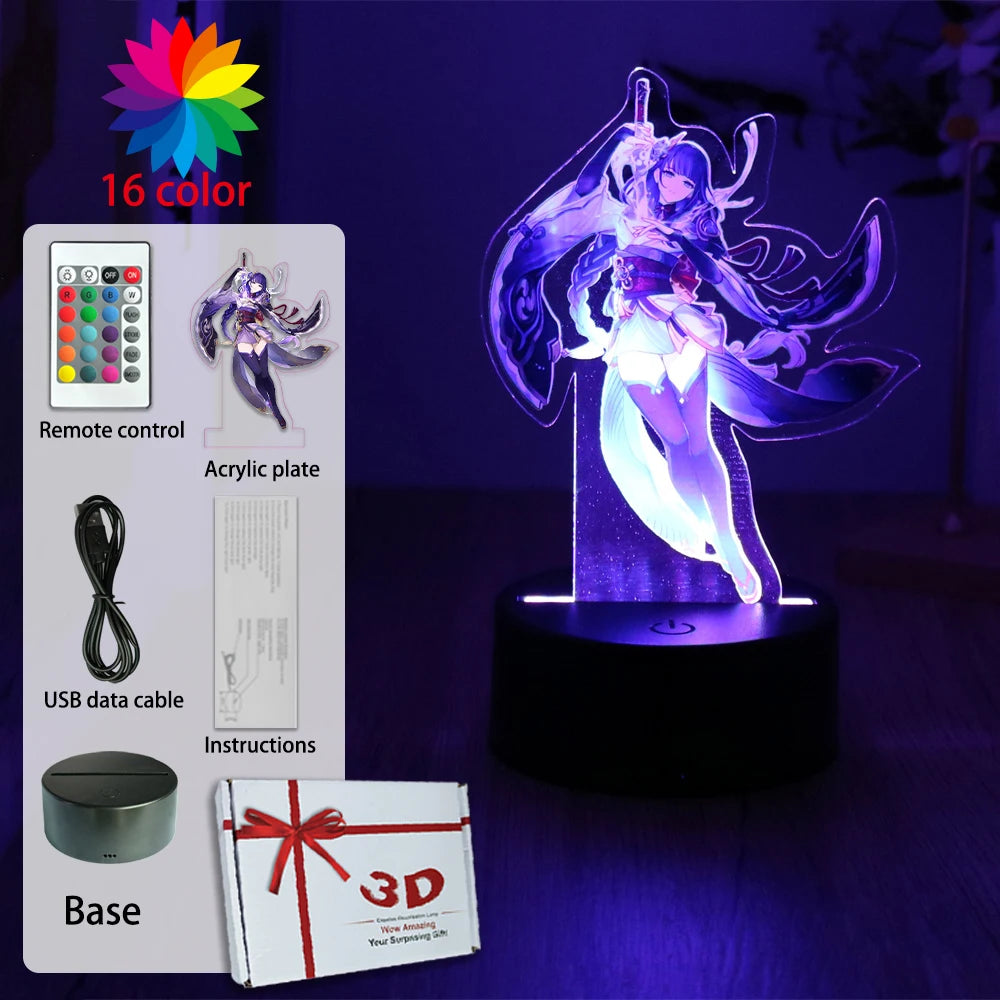 LED Night Light Illusion Stitch Lamps Remote Control Smart Touch Home Room Decor Lamp Christmas Valentine's Day Birthday Gifts