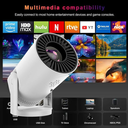 Mini Projector Native  3D Stereo Sound Multi-function Console Outdoor With Bluetooth Home Theater Cinema Portable Projectors