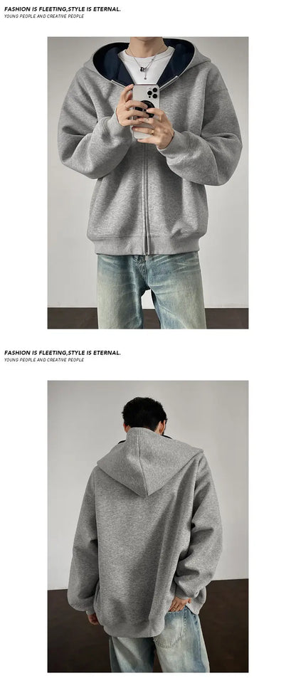 Plus Size Zip Up Hoodie for Men Women | Full Zipper Front Oversized Sweatshirt, Soft (M-5XL) | Casual Comfort Autumn Clothing