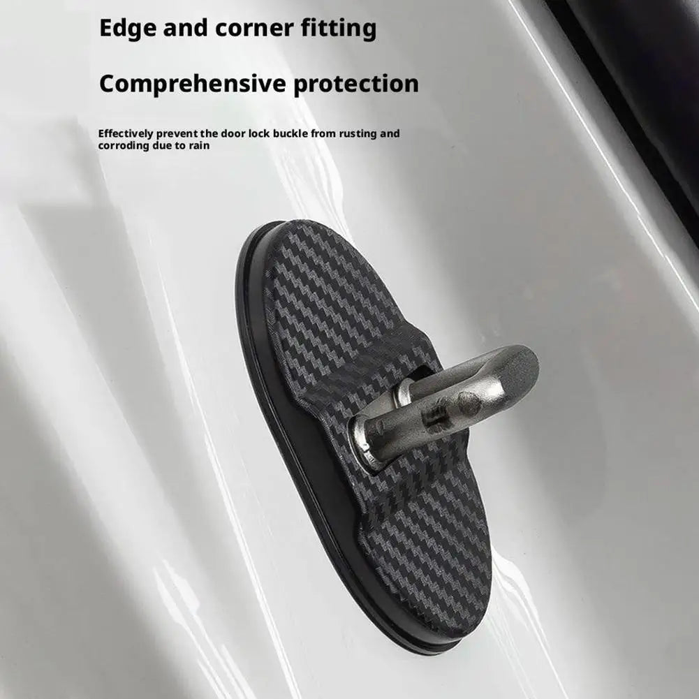 Universal Car Door Lock Protective Cover 4PCS Self-adhesive Car Decorative Accessories Car Door Lock Anti Rust Sleeve