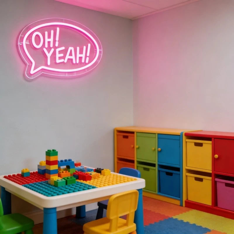 OH! YEAH! LED Neon Sign USB Dimmable Neon Light Sign for Gameroom Bedroom Bar Livingroom Birthday Party Gift Wall Decor