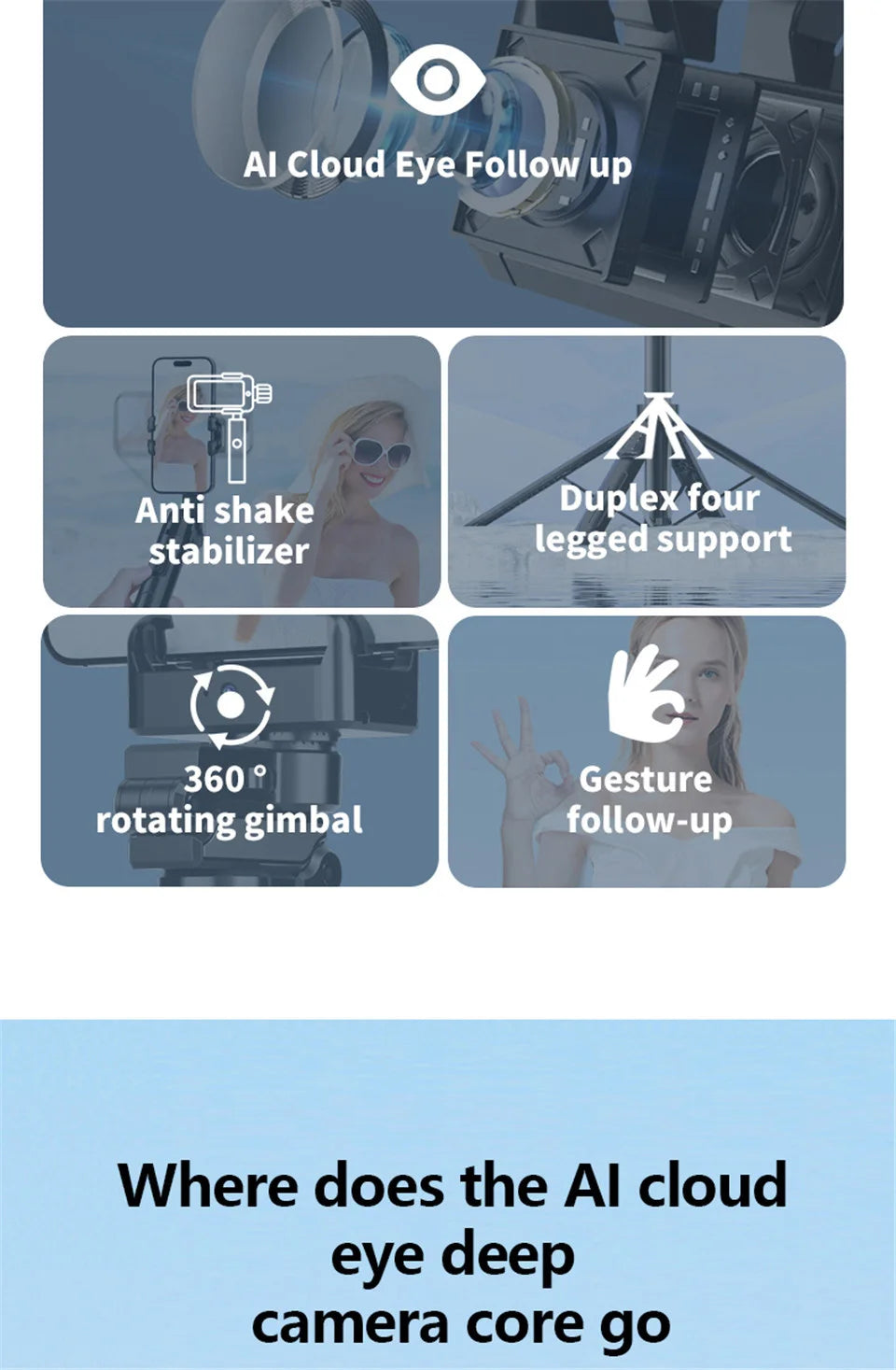 FANGTUOSI 2026 NEW Foldable Smartphone Handheld Gimbal Cellphone Video Record Vlog Stabilizer for iPhone 14 Xiaomi Huawei