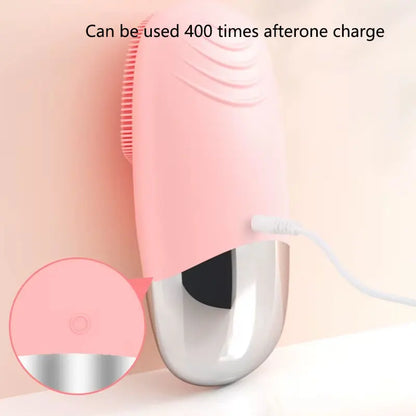 Square Electric Facial Cleansing Brush Silicone Rechargeable Introducer Beauty Device Ultrasonic Face Cleaning Massage Tool