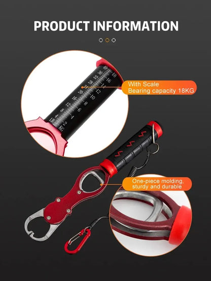 Fishing Lip Gripper Fish Plier Hand Grip Portable Aluminum Alloy Fishing Grip Hook Gripper With Weight Scale Fishing Accessories