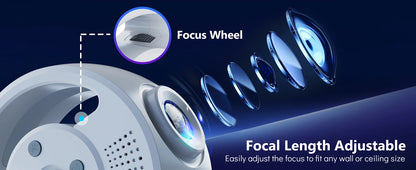 AURORA LIGHTING 3D Galaxy Projector 60 Scenes Adjustable Focal Planetarium Projector Ceiling Projector for Kids Room Adult Party