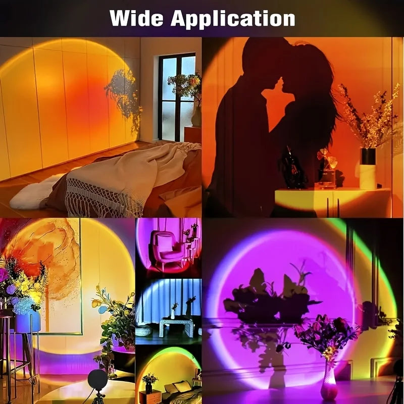 Sunset Ambient Light with Remote Control,16 Lighting Modes,Photography RGB Lamp,Bedroom Party Dinner Decoration,Sunset Shooting
