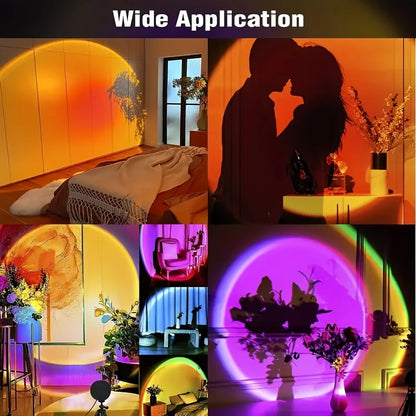 Sunset Ambient Light with Remote Control,16 Lighting Modes,Photography RGB Lamp,Bedroom Party Dinner Decoration,Sunset Shooting