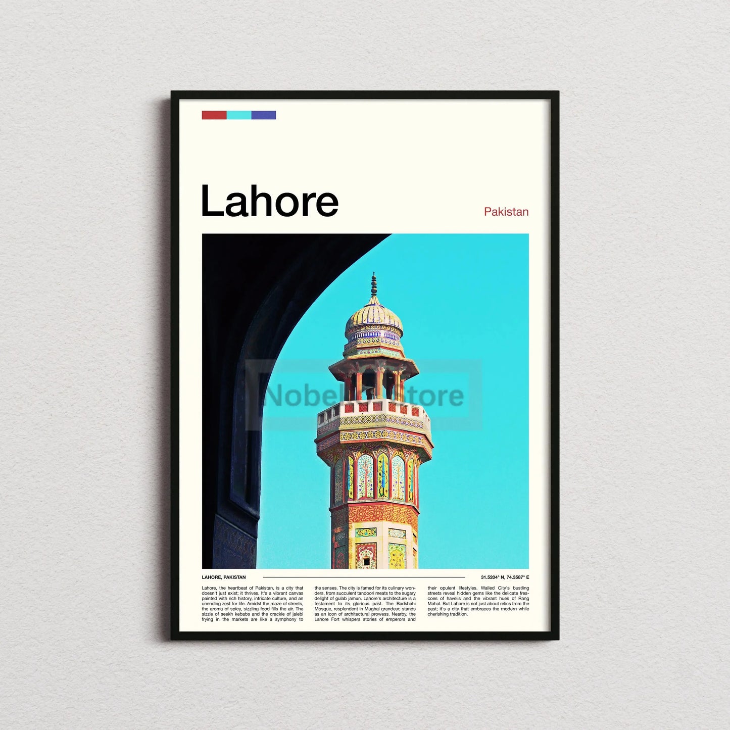 Canvas Painting Wall Art Pictures Asia Pakistan Travel Posters Lahore Karachi City Landscape Prints Home Room Modern Decor Gift