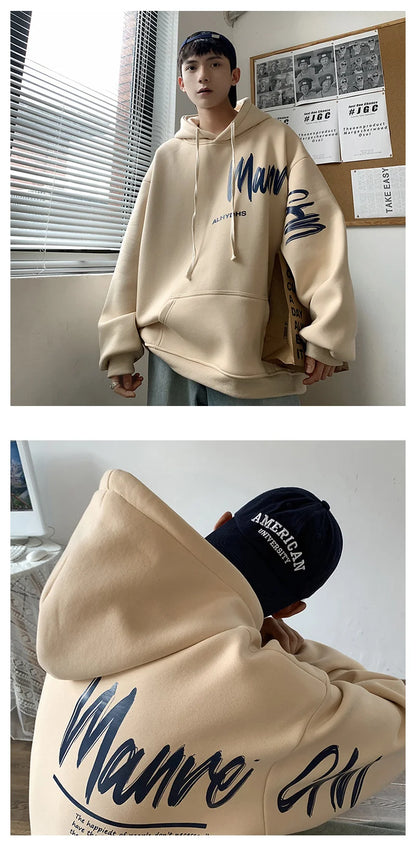 Men's Oversized Hoodie White With Hat 5XL Hoodies Oversize for Men Funny Letter Print Man Casual Wear Hoody Male Sweatshirt