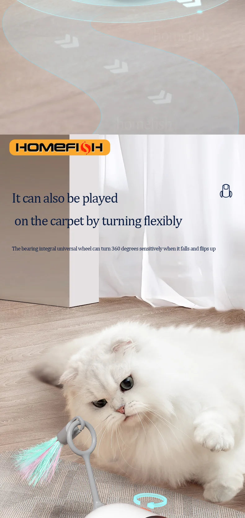 Smart Cat Car 2 Modes Automatic Moving Remote Controlled Car for Cats Dogs Interactive Playing Kitten Training Pet Supplies