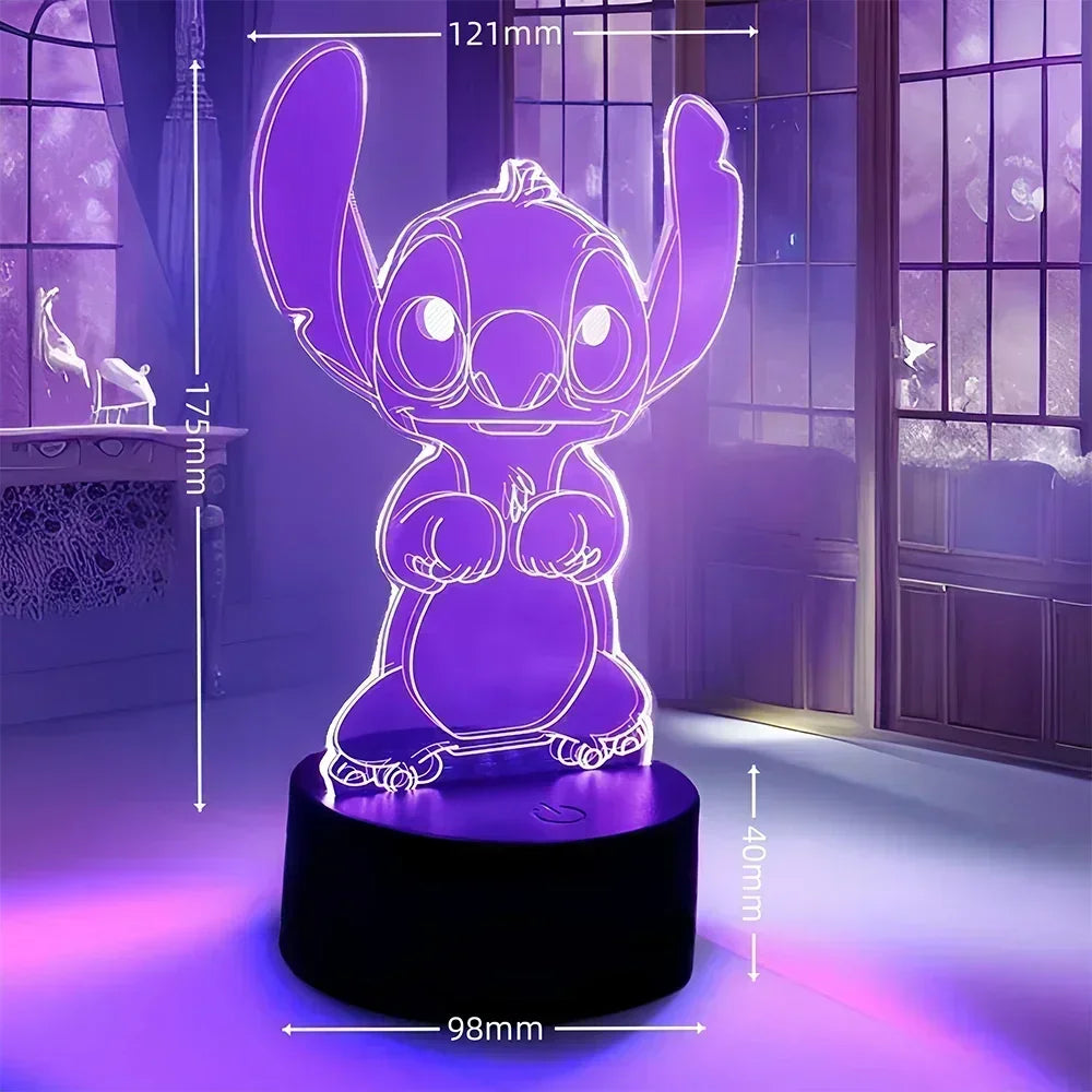 LED Night Light Illusion Stitch Lamps Remote Control Smart Touch Home Room Decor Lamp Christmas Valentine's Day Birthday Gifts