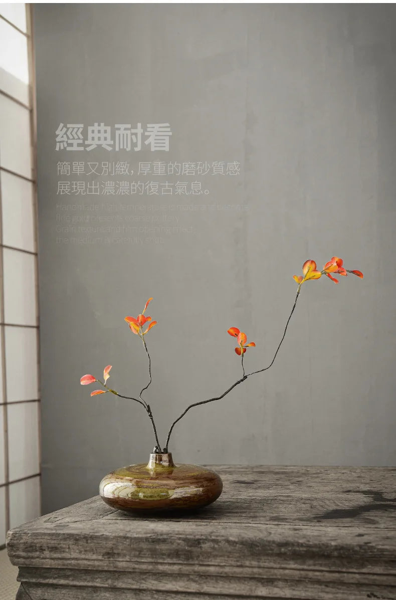 Ceramic Vases, Rough Ceramic Vases, Small Flower Pots, Old-fashioned Floral Arrangements, Table Decorations, Zen Flowers