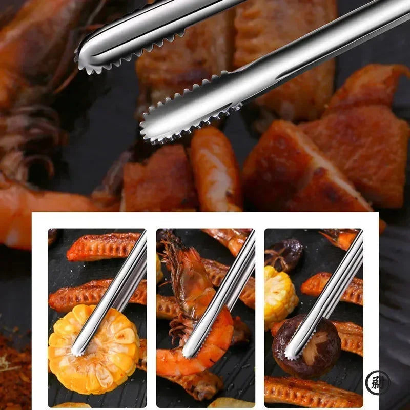 Super Grip Non-Slip Kitchen Tongs - Wide-Tip Stainless Steel Design for Effortless Cooking, Grilling & Serving