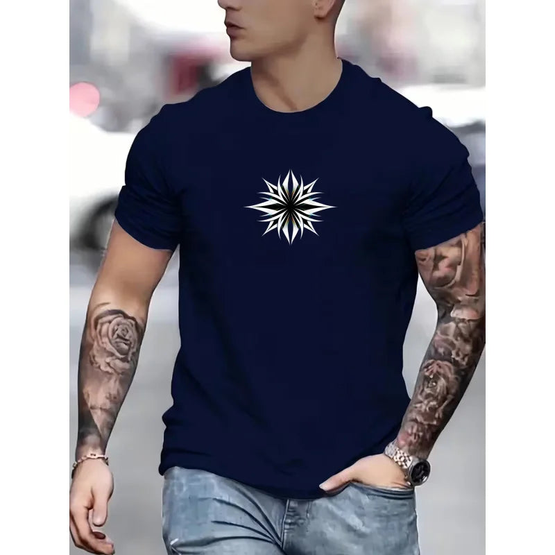3 Men'S ClothingT Shirt  Soft Round Neck T Shirt，Fashionable And Simple Pattern|Modern Casual Wear |Smooth Texture