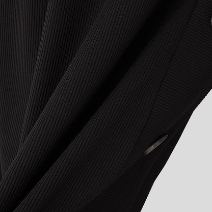 Stretch Slim Fit Bottoming T Shirts Mens Spring Trendy Irregular Button Design T-shirts Fashion Solid Color Men Turtleneck Tees
