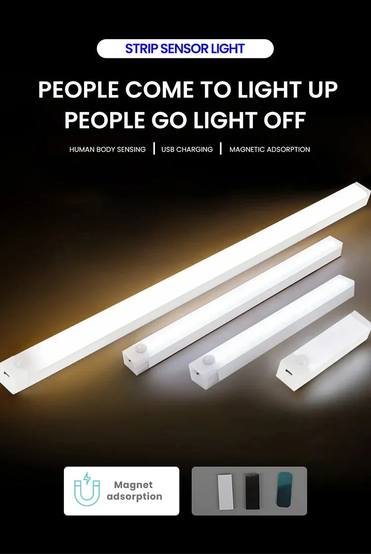 Wireless Rechargeable LED Night Lights Motion Sensor Lights Closet Kitchen Night Lights Bedroom Sensor Light Cabinet Stair Light