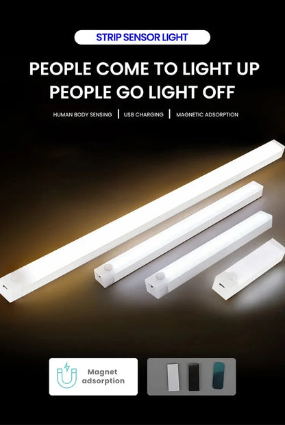 Wireless Rechargeable LED Night Lights Motion Sensor Lights Closet Kitchen Night Lights Bedroom Sensor Light Cabinet Stair Light