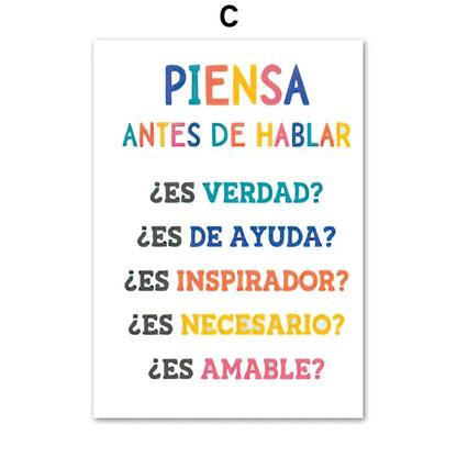 Wall Art Canvas Painting Spanish Calming Corner Psychology Mental Health Nordic Posters And Prints Wall Pictures School Decor