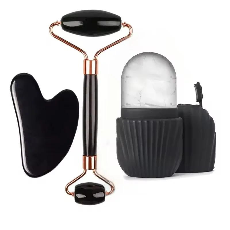 1/2/3pcs Ice Face Roller Facial Skincare Ice Roller Set,Facial Roller GuaSha FaceTool Set,Face Massage Roller Lifting Contouring