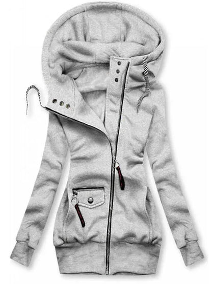 Women Oversize Hoodies Sweatshirts Pullovers Hoodie Female Patchwork Sweatshirt Autumn Warm Hoody Zipper UP Tops