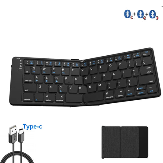 Foldable Bluetooth Keyboard Wireless Folding Keyboard for iPhone ipad Smartphone Mini Rechargeable Travel Keyboard Russia/Korea