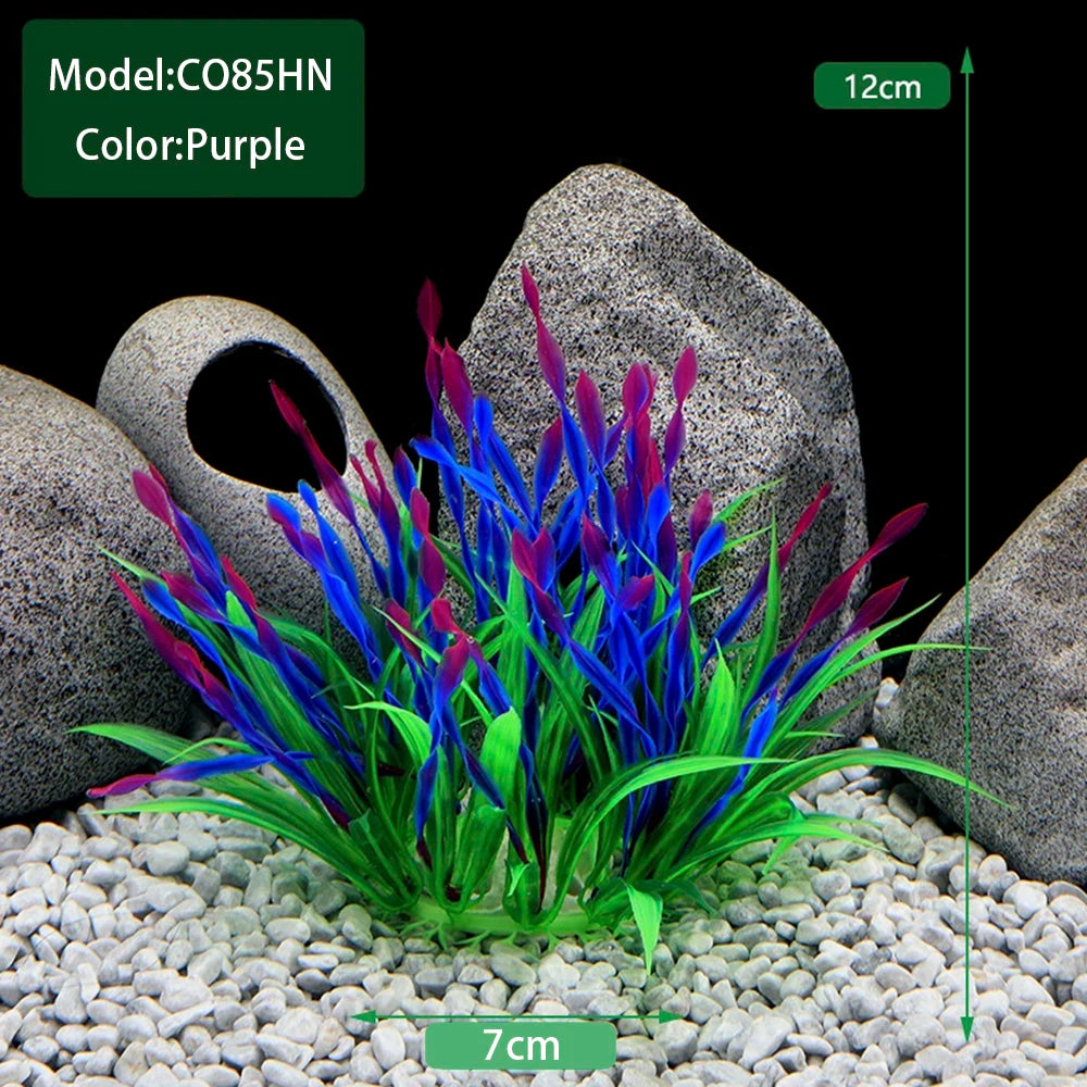 Artificial Underwater Plastic Plants Aquarium Fish Tank Aquatic Fake Shrub Green Weeds Water Grass Viewing Simulation Decoration