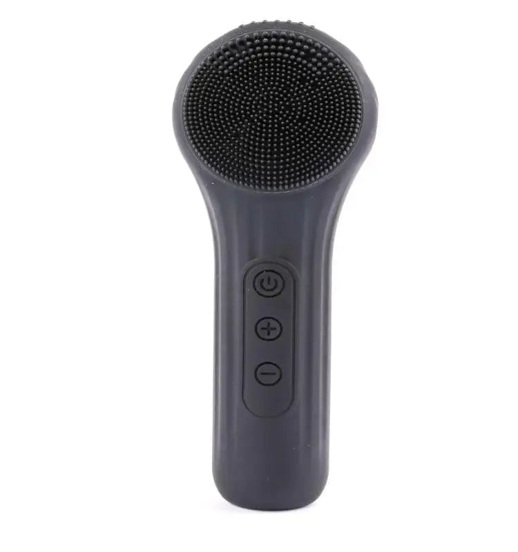Silicone Face Scrubber Electric Facial Cleansing Brush with Heating Vibration Waterproof Face Wash Brush with 5 Speed Adjustable