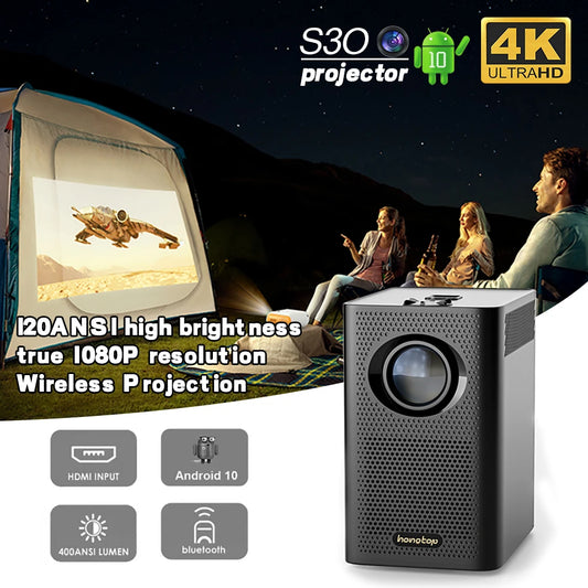 Mini S30 Global Version Full HD 1080P Projector LED Theater Android 10 1920x1080P MINI 4k Vidoe Projector for Home Projector