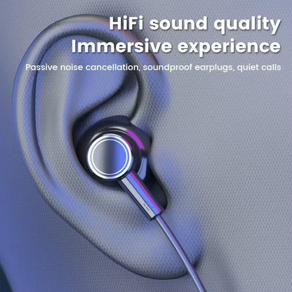Wireless Earphones 5.3 Neckband Headphones Gaming LED Display Stereo Sports Headset Halter Waterproof Magnetic Earbuds