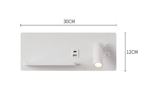 Nordic 12W LED Wall Light With USB Fast Charging  Modern Free Rotation Angle Wall Sconces for Bedroom Living Room Bedside