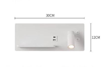 Nordic 12W LED Wall Light With USB Fast Charging  Modern Free Rotation Angle Wall Sconces for Bedroom Living Room Bedside